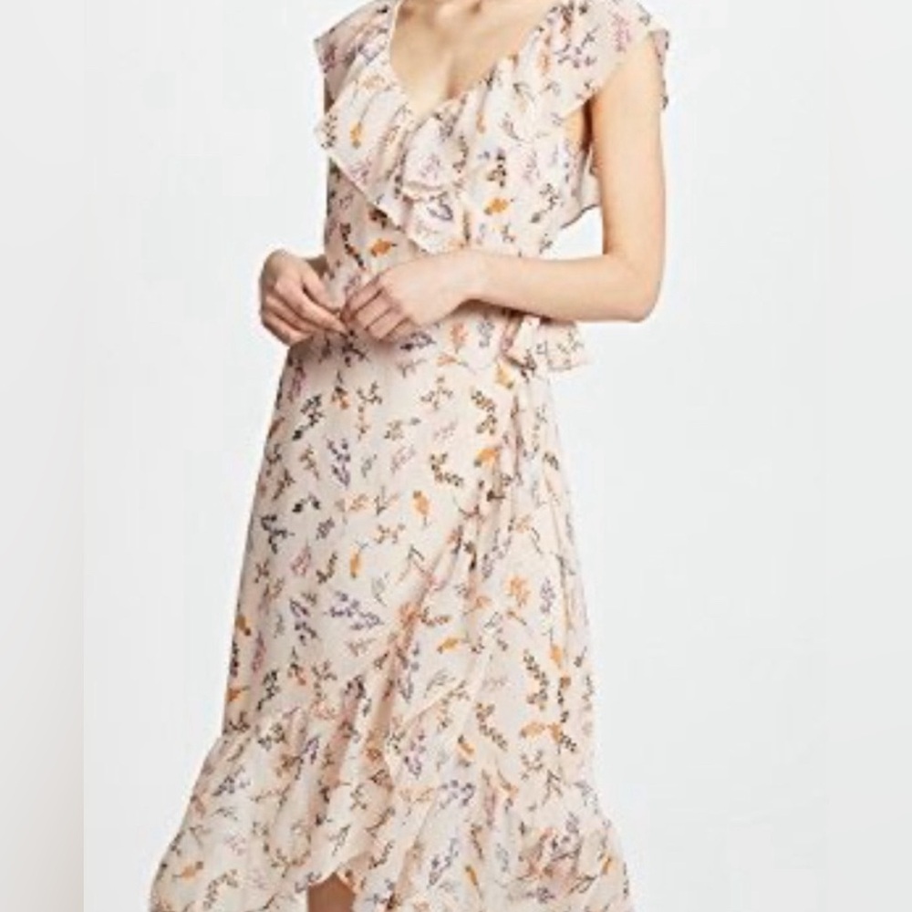 Rebecca Minkoff Jessica Ruffled Floral-Print Midi Wrap Dress - Picture 3 of 12